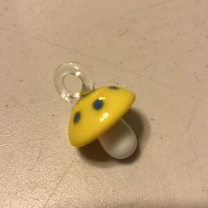 Yellow Mushroom blown Glass Pendant. Blenko